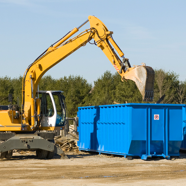 are there any restrictions on where a residential dumpster can be placed in Brinckerhoff